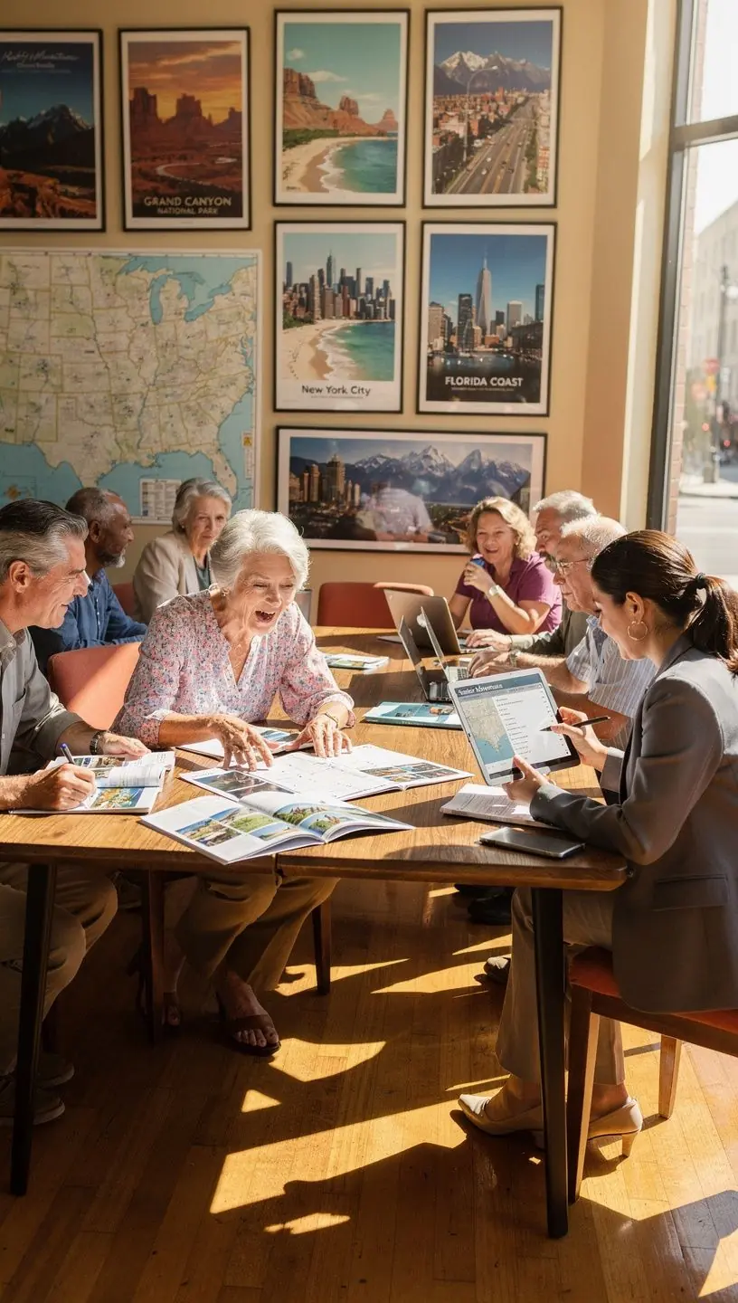 Karta z trasą podróży, zawierająca różne przystanki i notatki dotyczące transferów między nimi.