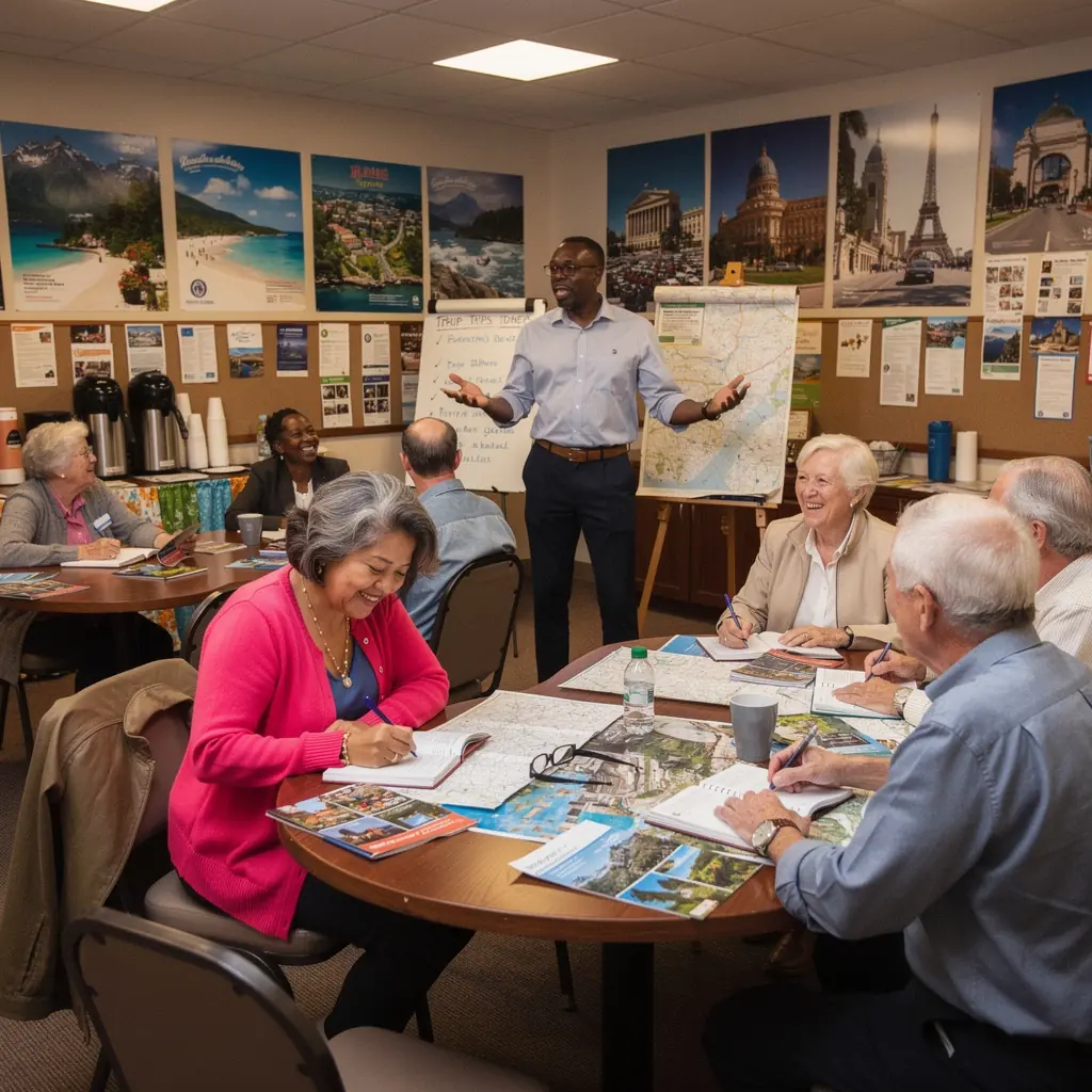 Karta z notatkami o transferach między różnymi punktami wycieczki.